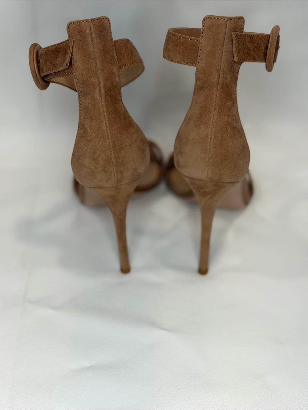 Gianvito Rossi PortofinoTan Suede Ankle-Strap Stiletto Sandals - Picture 4 of 16